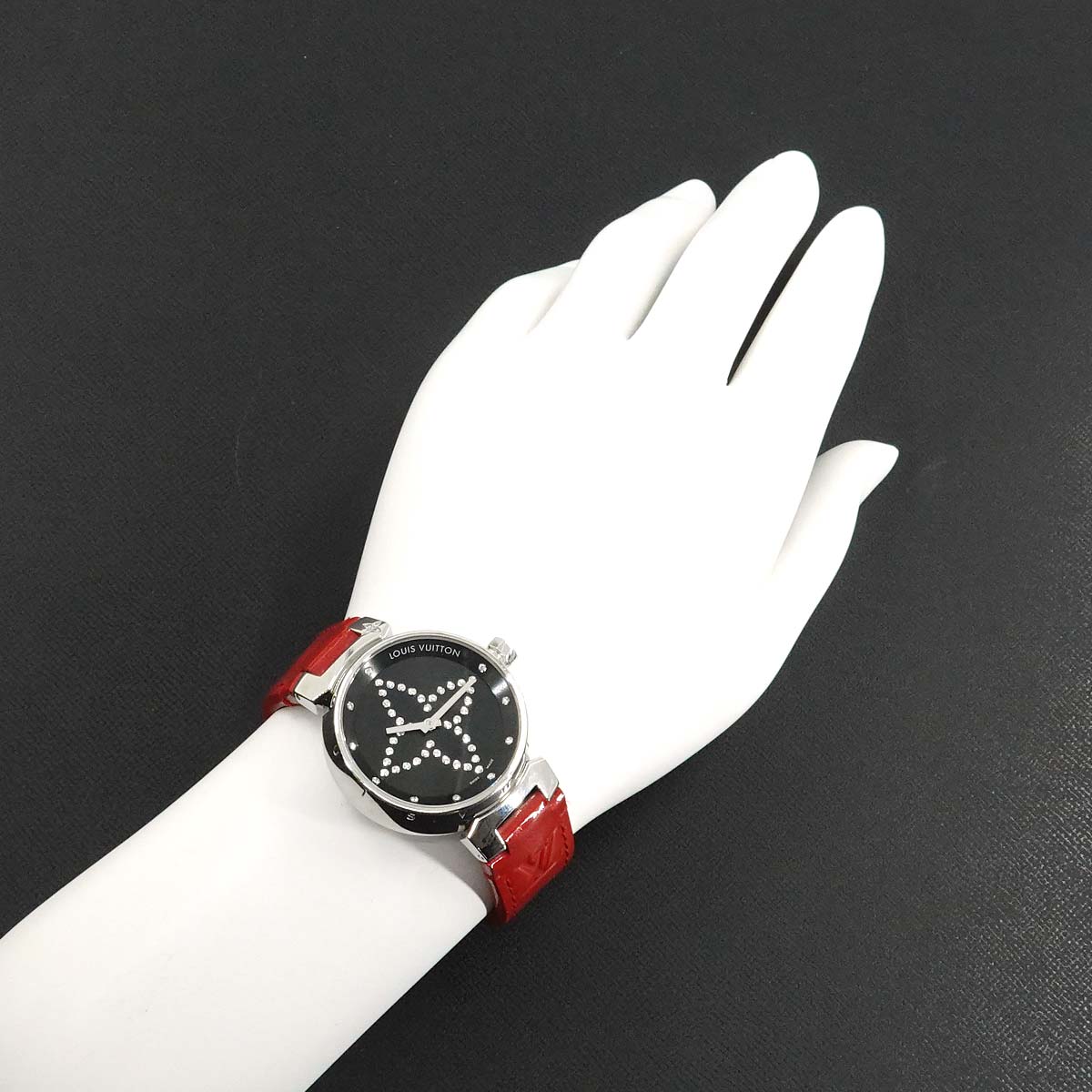 Tambour Diamond Quartz Black Dial Ladies Q13M1 Watch