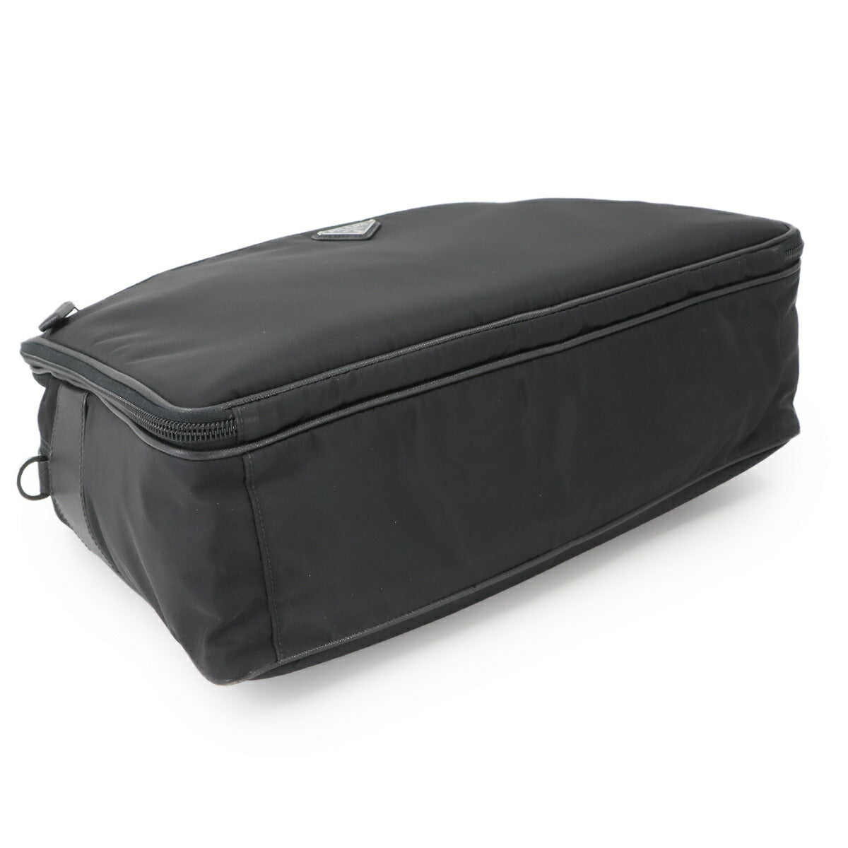 Briefcase Shoulder Bag Nylon Saffiano Leather Black 2VE407