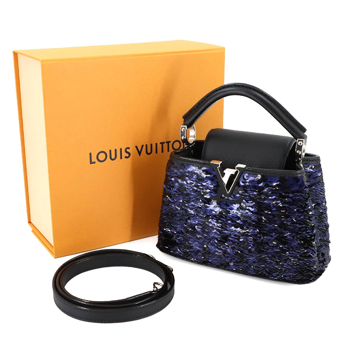 Capucines MINI Hand Shoulder Bag Taurillon Leather Sequin