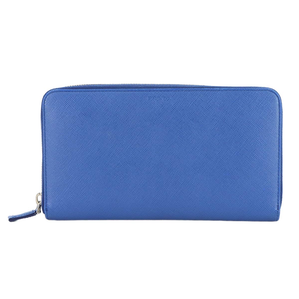 Zipped Around Long Wallet Saffiano Leather Blue 2ML188