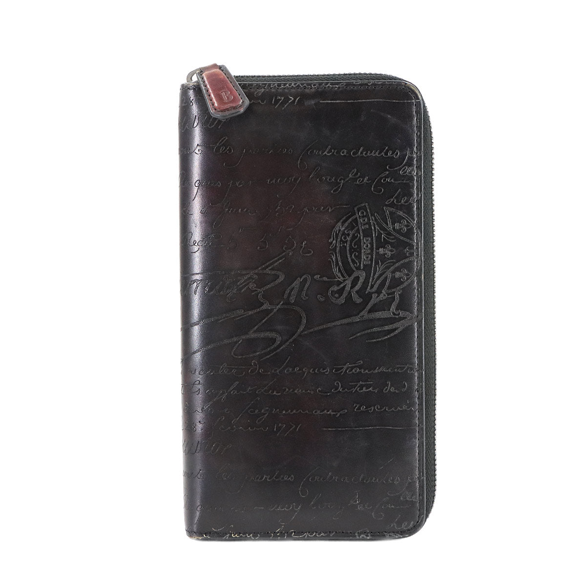 Calligraphy Itauba Long Wallet Venezia Leather Black