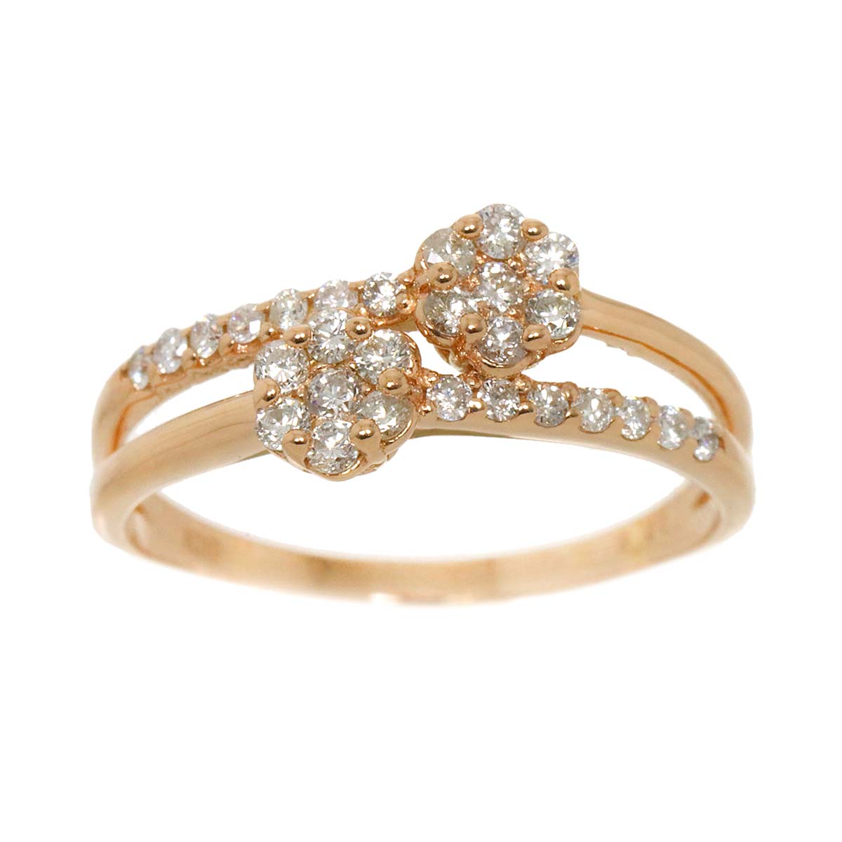 Diamond 0.30ct Ring 18K PG Pink Gold 750 Size5.5-5.75(US)