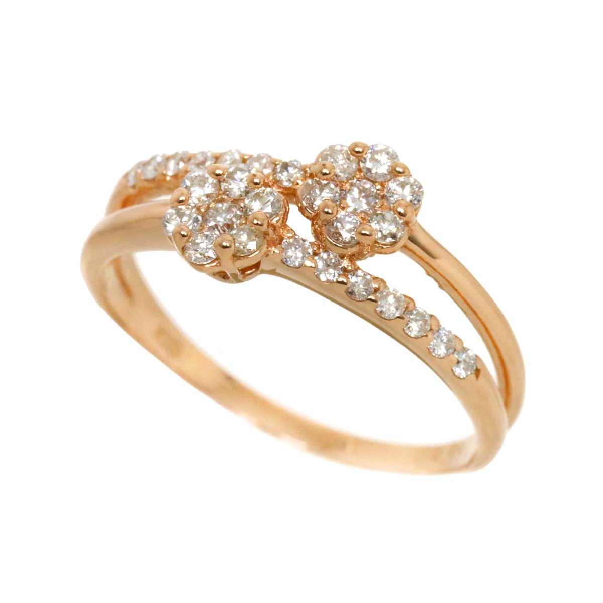Diamond 0.30ct Ring 18K PG Pink Gold 750 Size5.5-5.75(US)