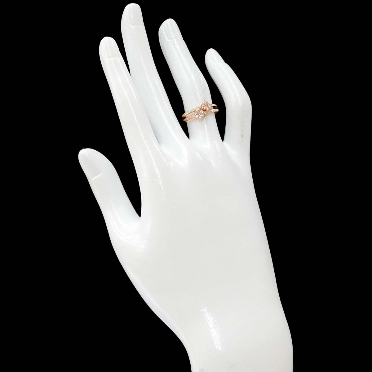 Diamond 0.30ct Ring 18K PG Pink Gold 750 Size5.5-5.75(US)