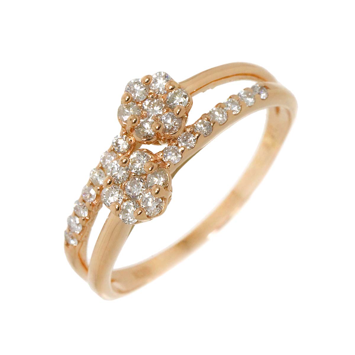 Diamond 0.30ct Ring 18K PG Pink Gold 750 Size5.5-5.75(US)