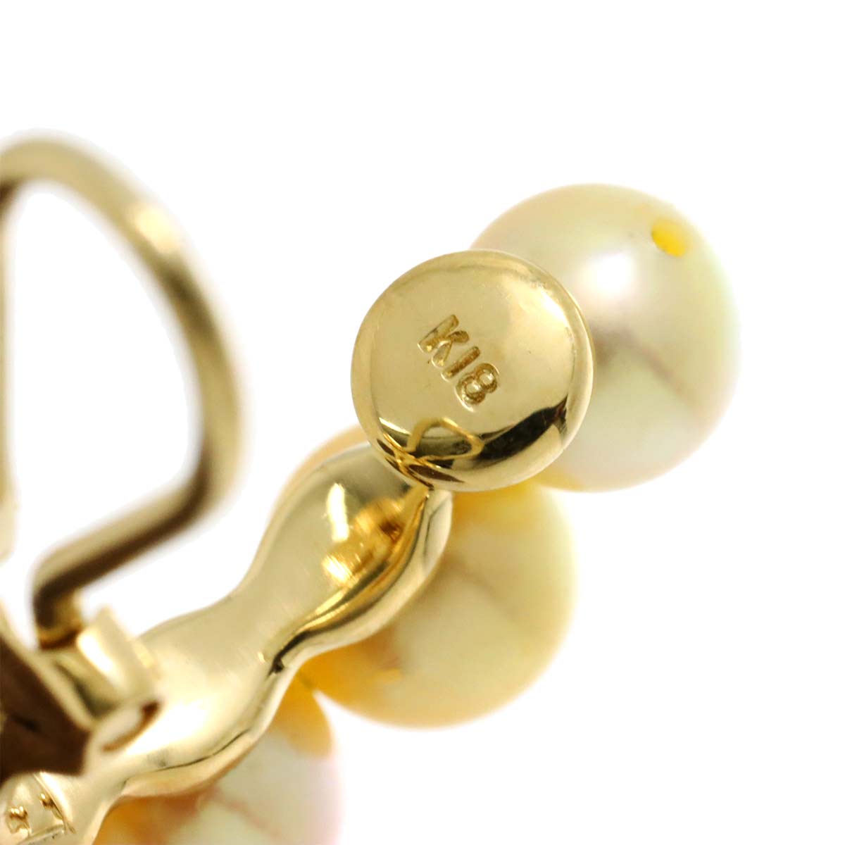 Akoya Pearl 5.9mm Earrings Clip on 18K YG 750