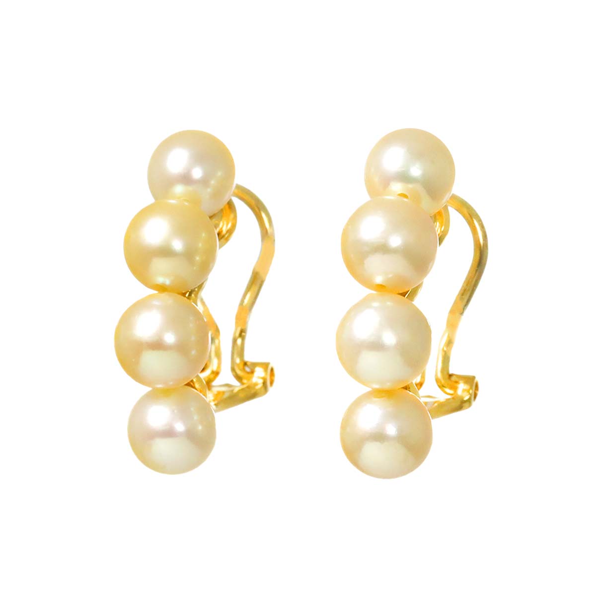 Akoya Pearl 5.9mm Earrings Clip on 18K YG 750