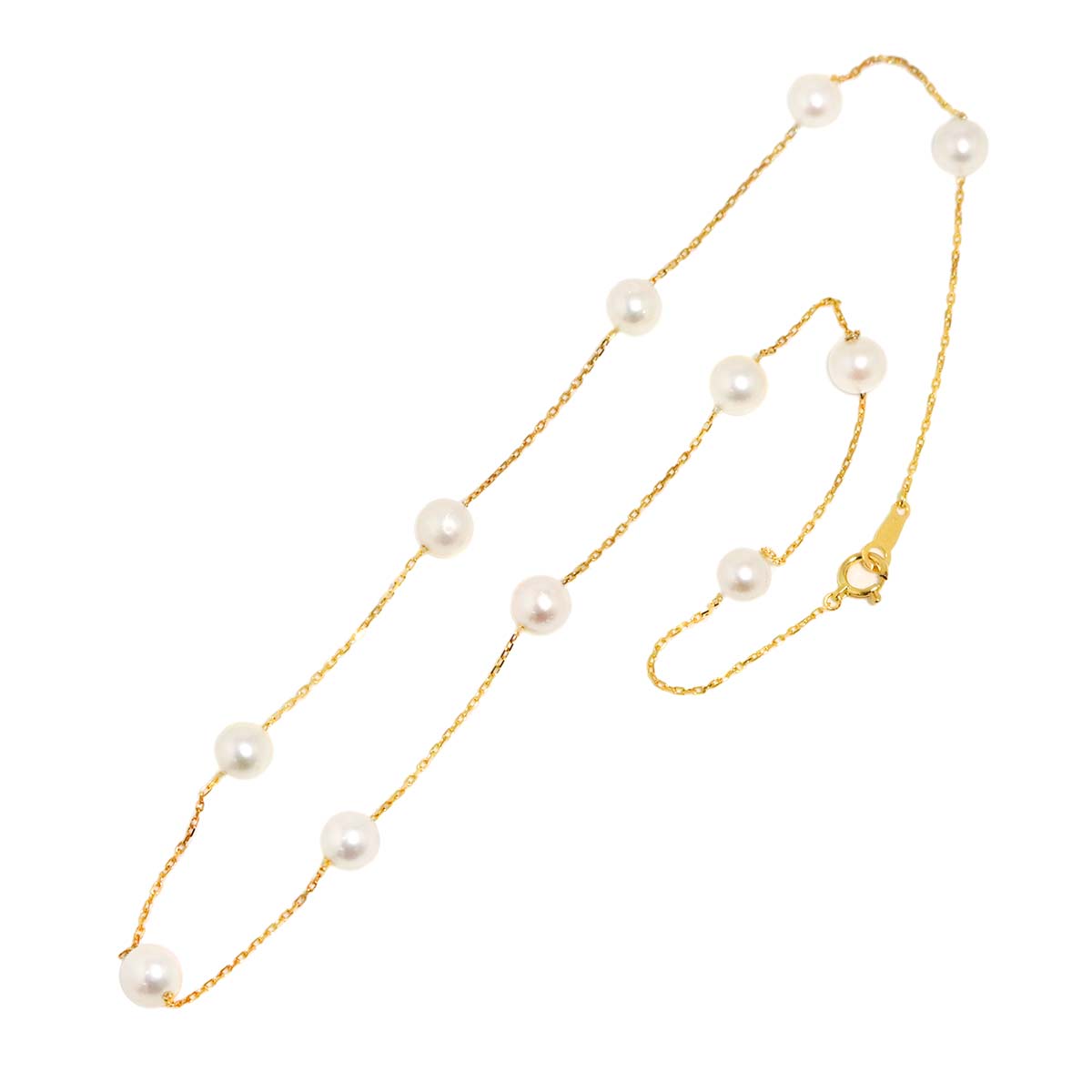 Akoya Pearl 6.5-6.9mm Necklace 18K K18 YG Yellow Gold 750