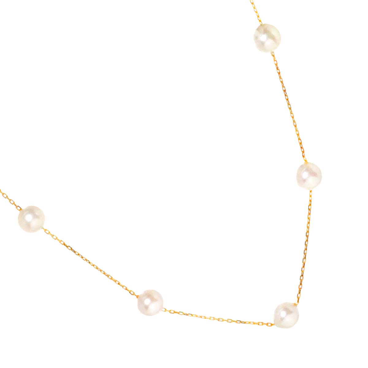 Akoya Pearl 6.5-6.9mm Necklace 18K K18 YG Yellow Gold 750