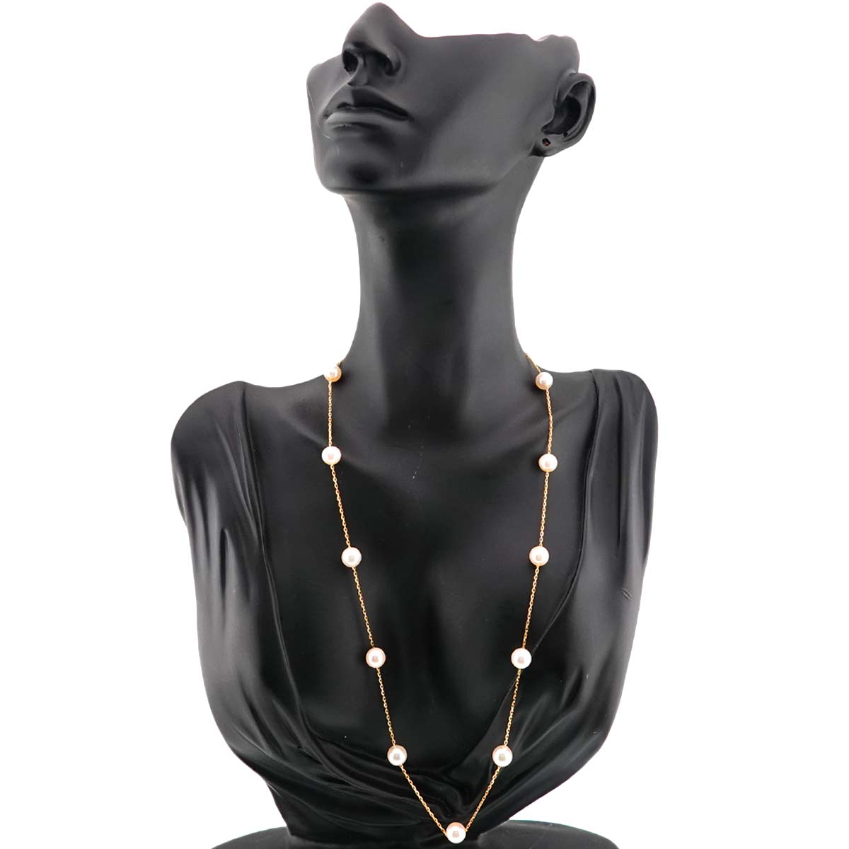 Akoya Pearl 6.5-6.9mm Necklace 18K K18 YG Yellow Gold 750