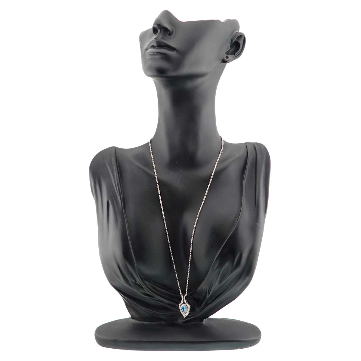 BlueTopaz Diamond 0.33ct Necklace 18K WG 750