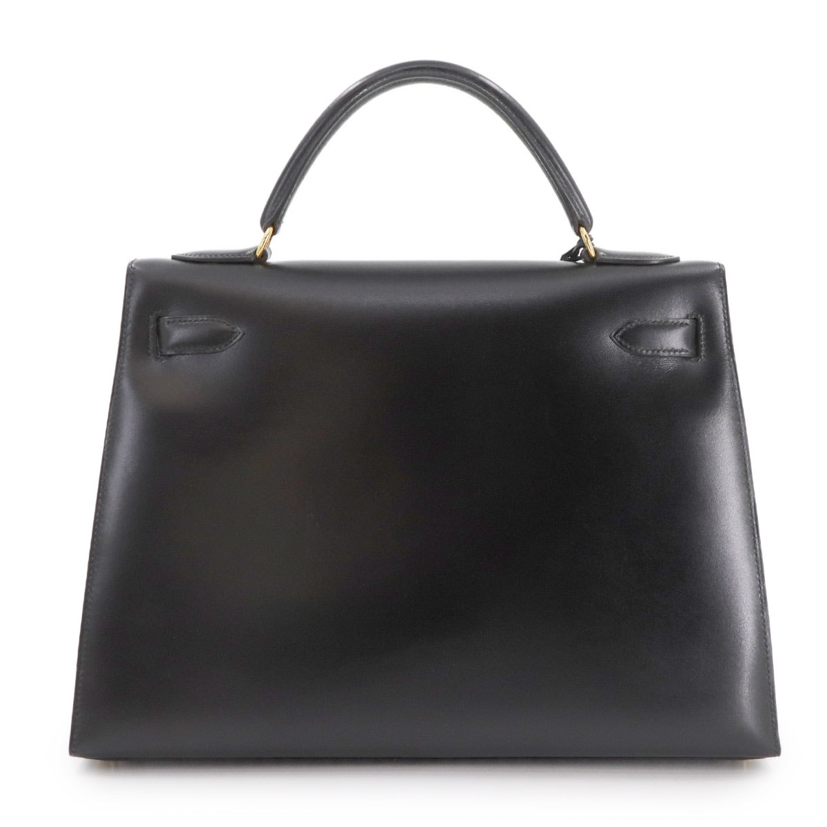 Kelly 32 Box calf Black 2way Hand Shoulder Bag Purse