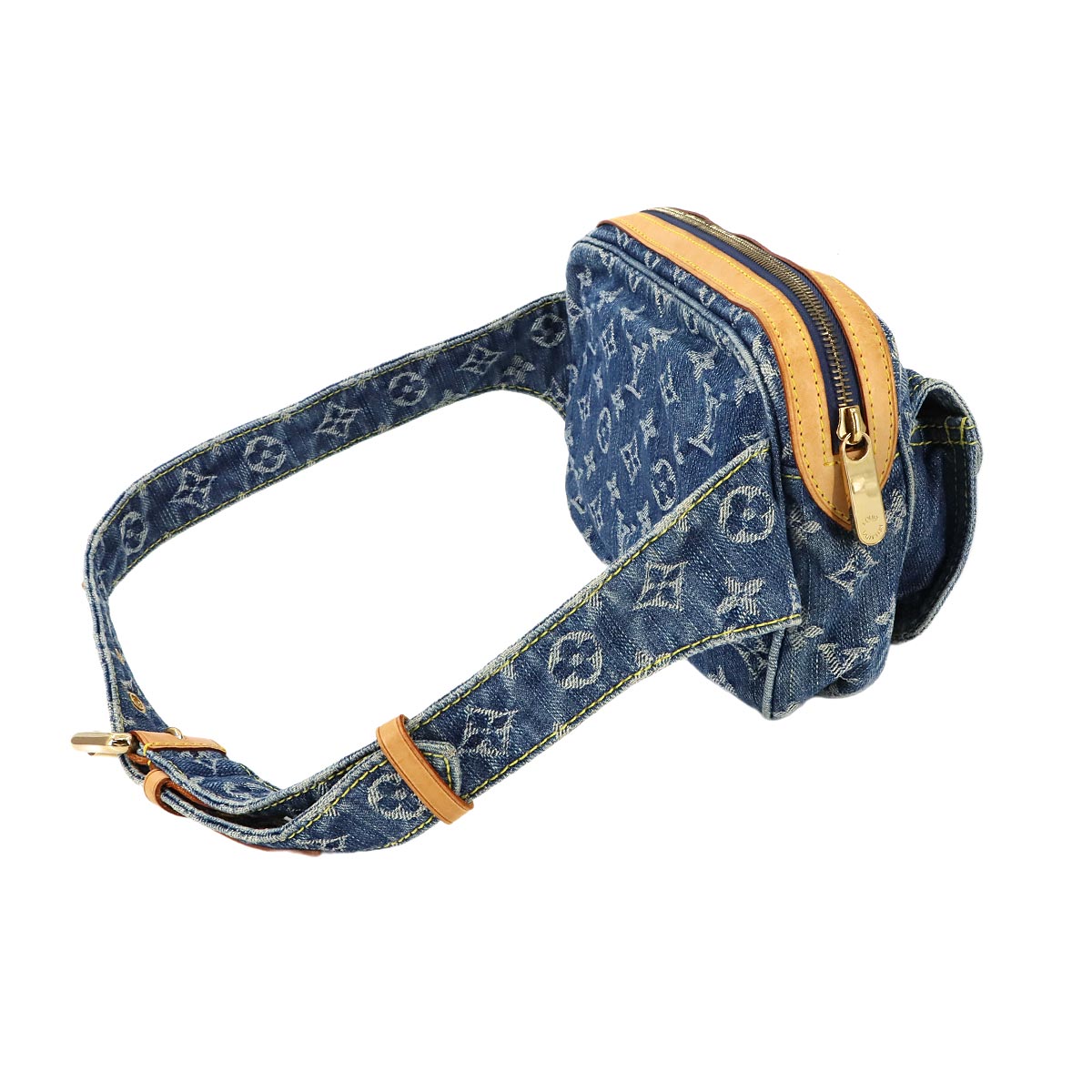LOUIS VUITTON Monogram Denim Bum Bag Waist Pouch Canvas Blue M95347