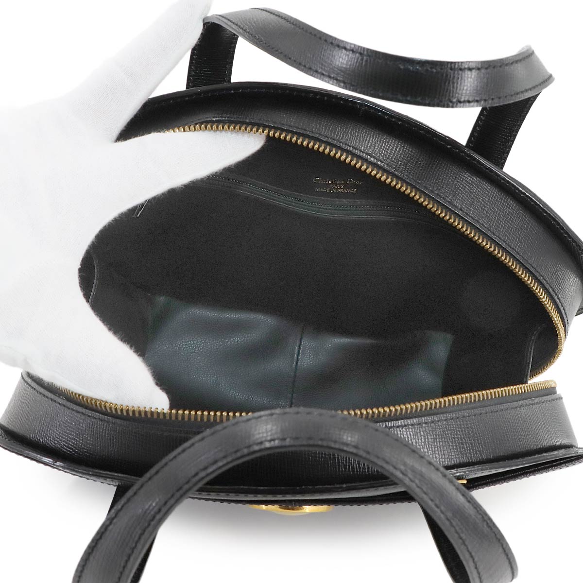 Hand Shoulder Bag Leather Black Purse