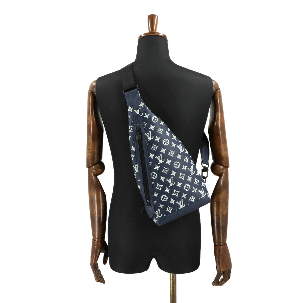 Monogram Shadow Duo Sling Bag Leather Navy White M24751 90287591