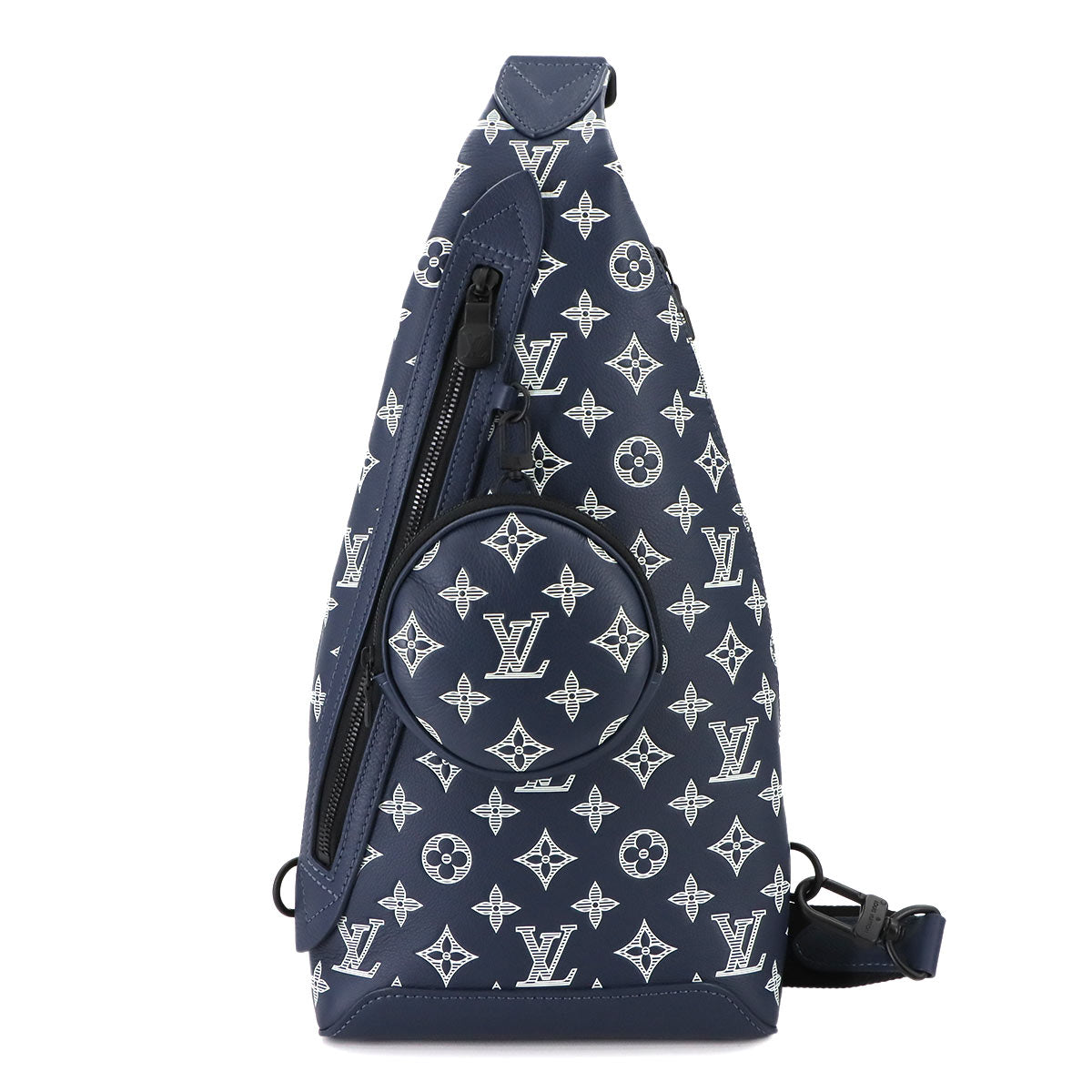 Monogram Shadow Duo Sling Bag Leather Navy White M24751 90287591