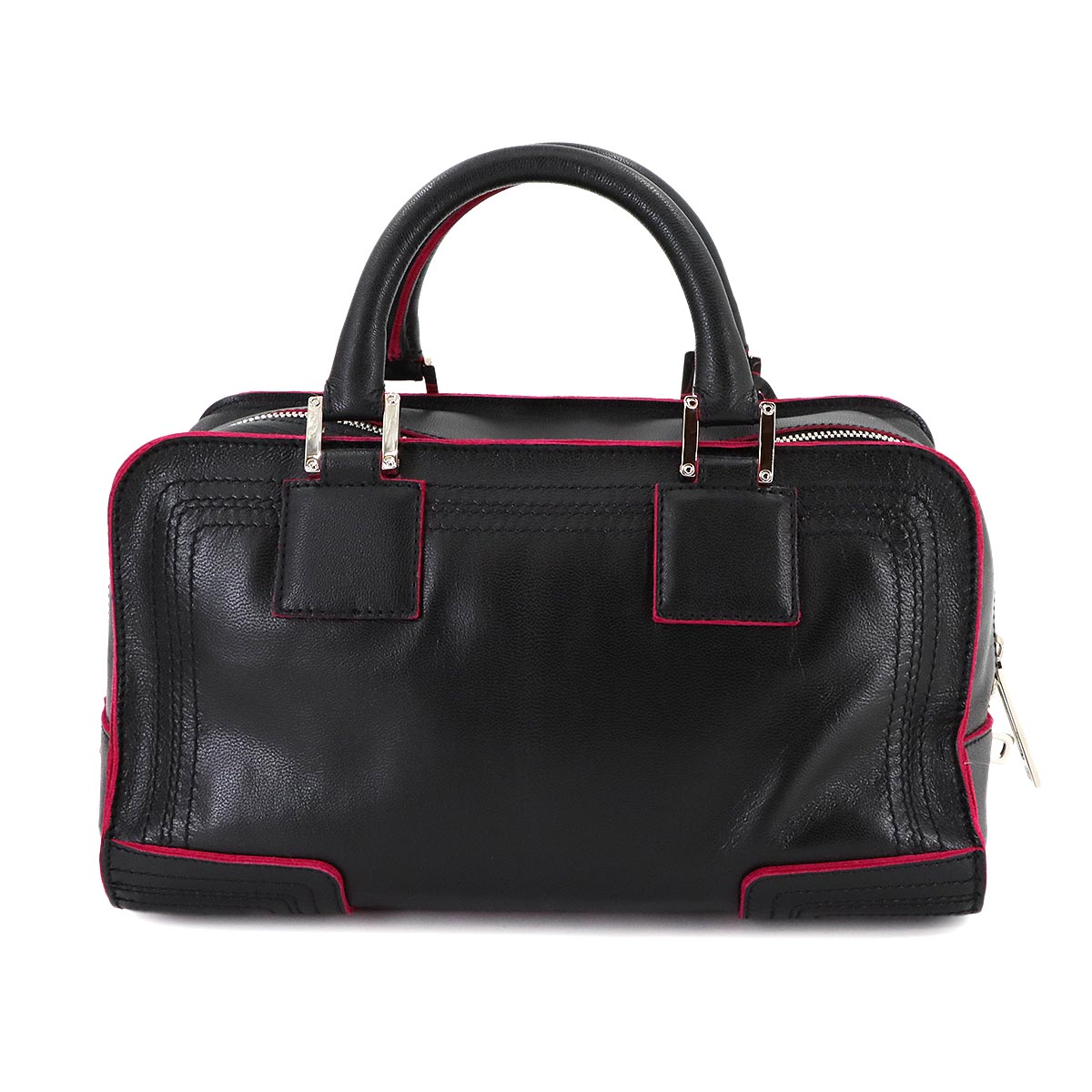 Amazona 28 Hand Bag Leather Black Pink 311.58.001 Anagram Purse