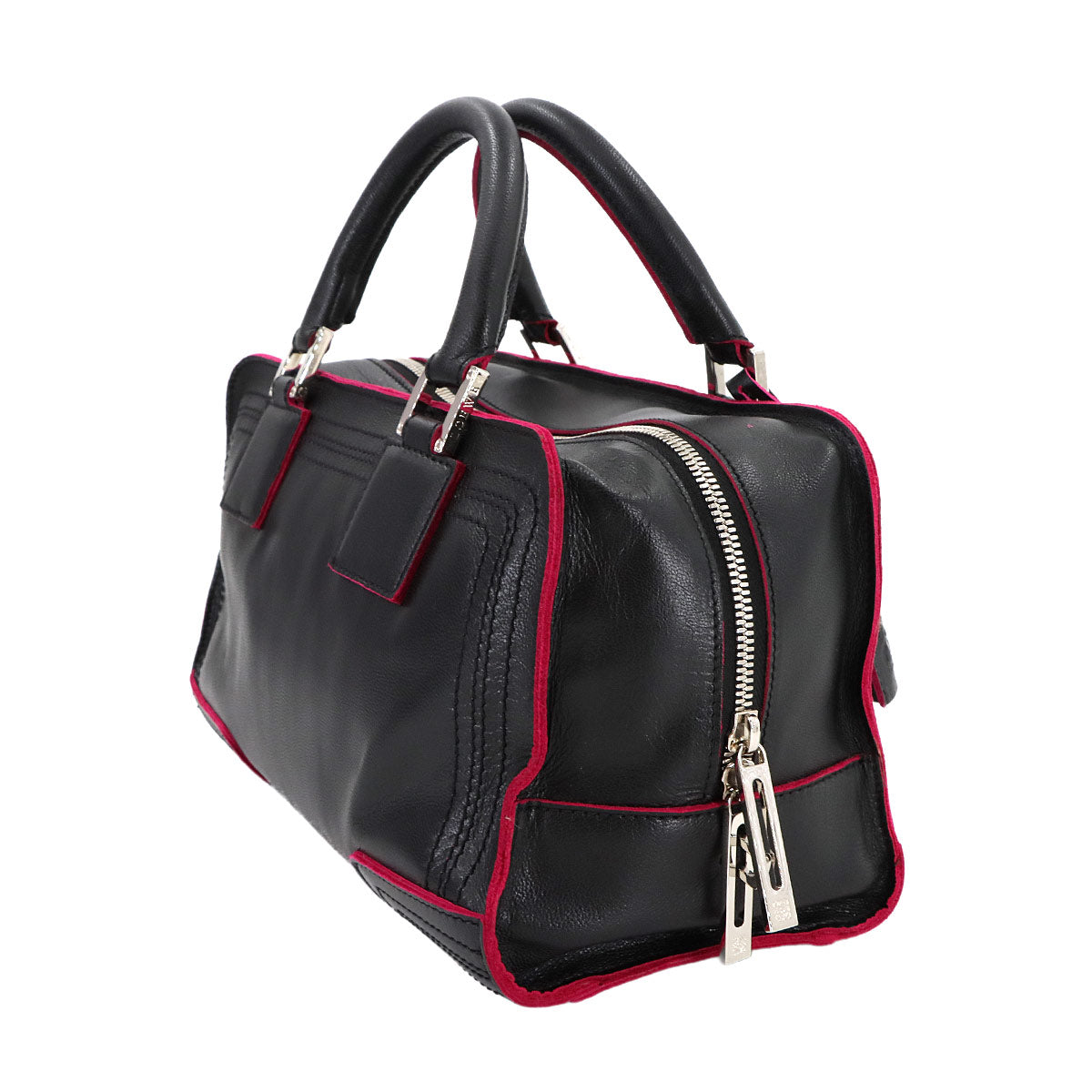 Amazona 28 Hand Bag Leather Black Pink 311.58.001 Anagram Purse