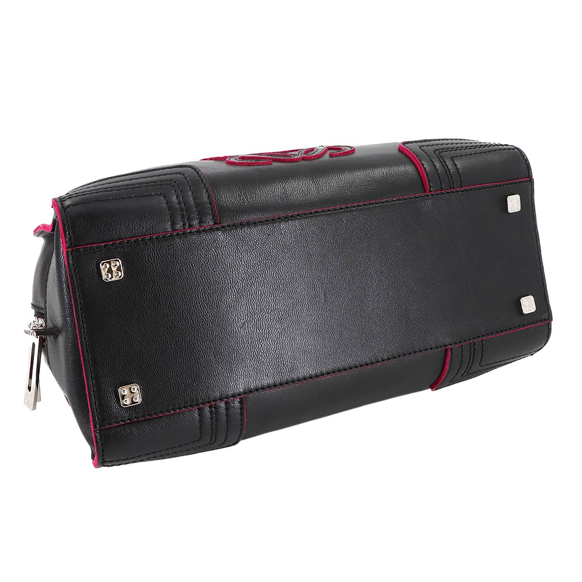 Amazona 28 Hand Bag Leather Black Pink 311.58.001 Anagram Purse