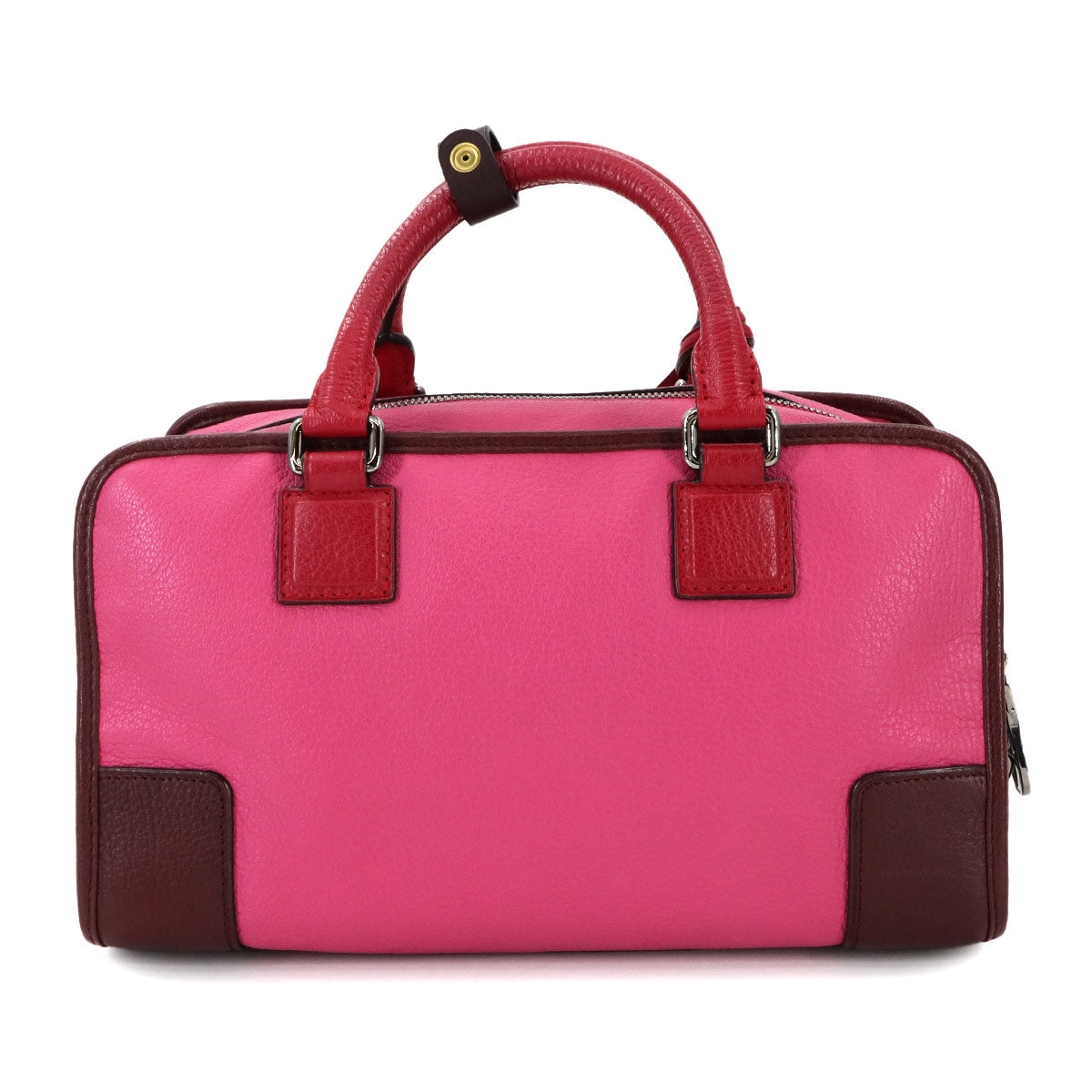 Amazona 28 Hand Bag Leather Pink Bordeaux Red Anagram Purse