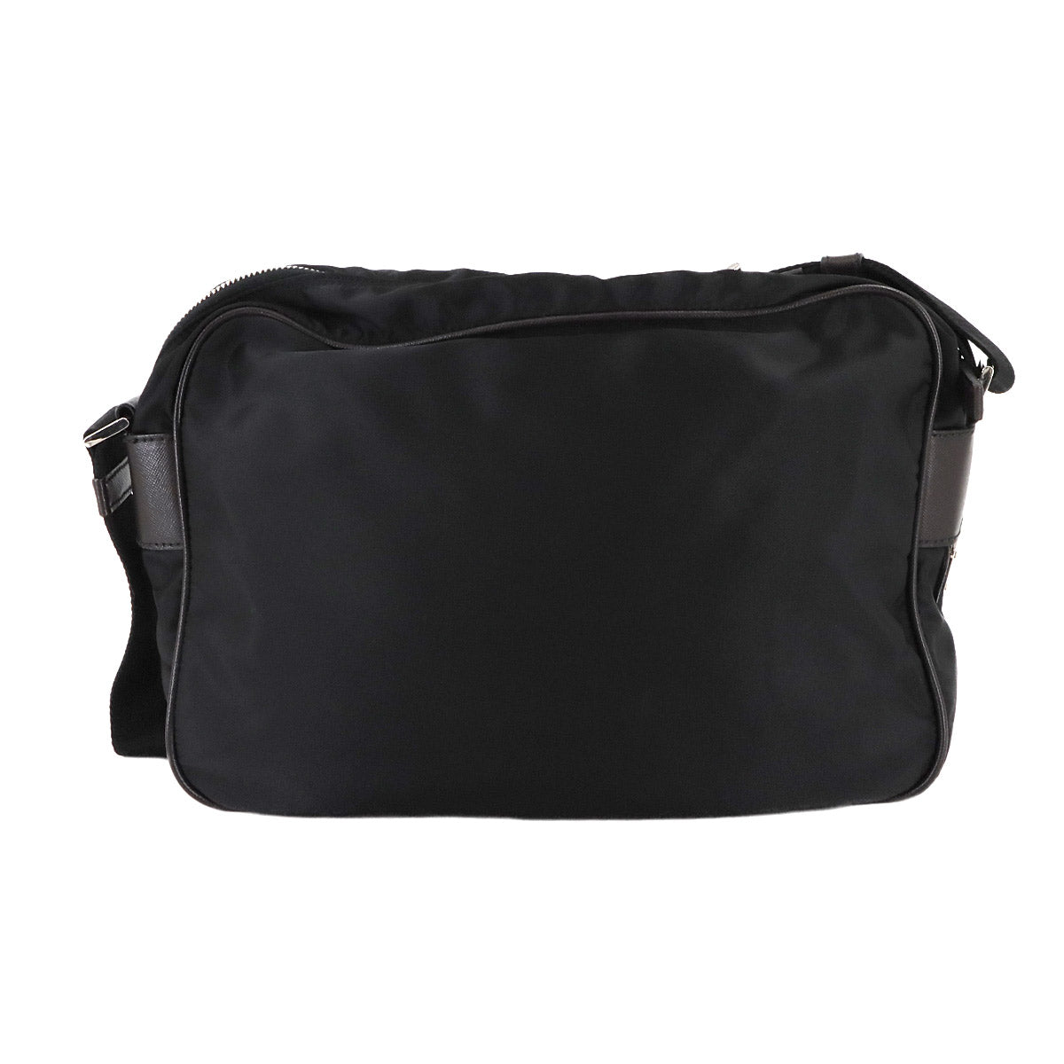 Shoulder Bag Nylon Saffiano Leather Black Brown VA0772 Purse