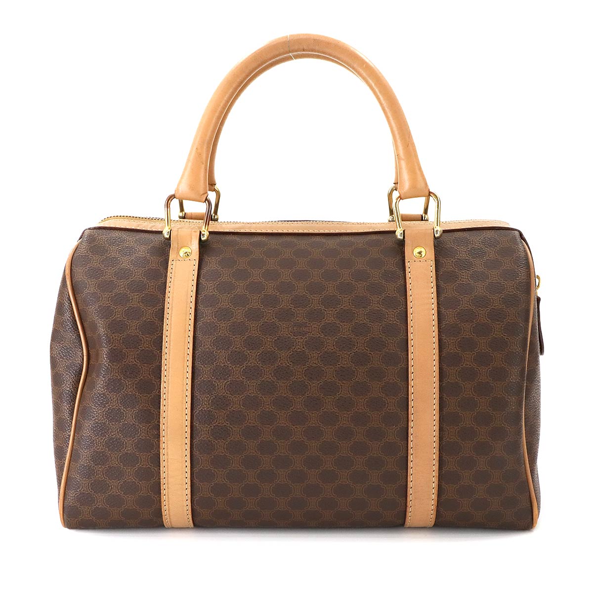 Macadam Boston Hand Bag PVC Leather Brown Purse