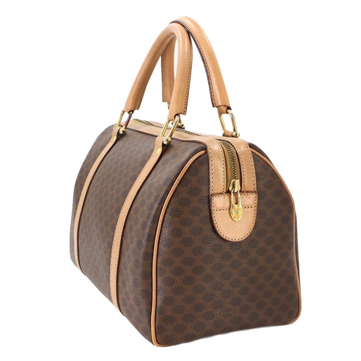 Macadam Boston Hand Bag PVC Leather Brown Purse