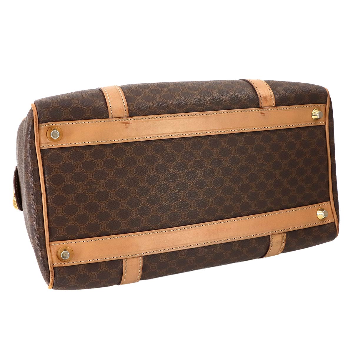 Macadam Boston Hand Bag PVC Leather Brown Purse