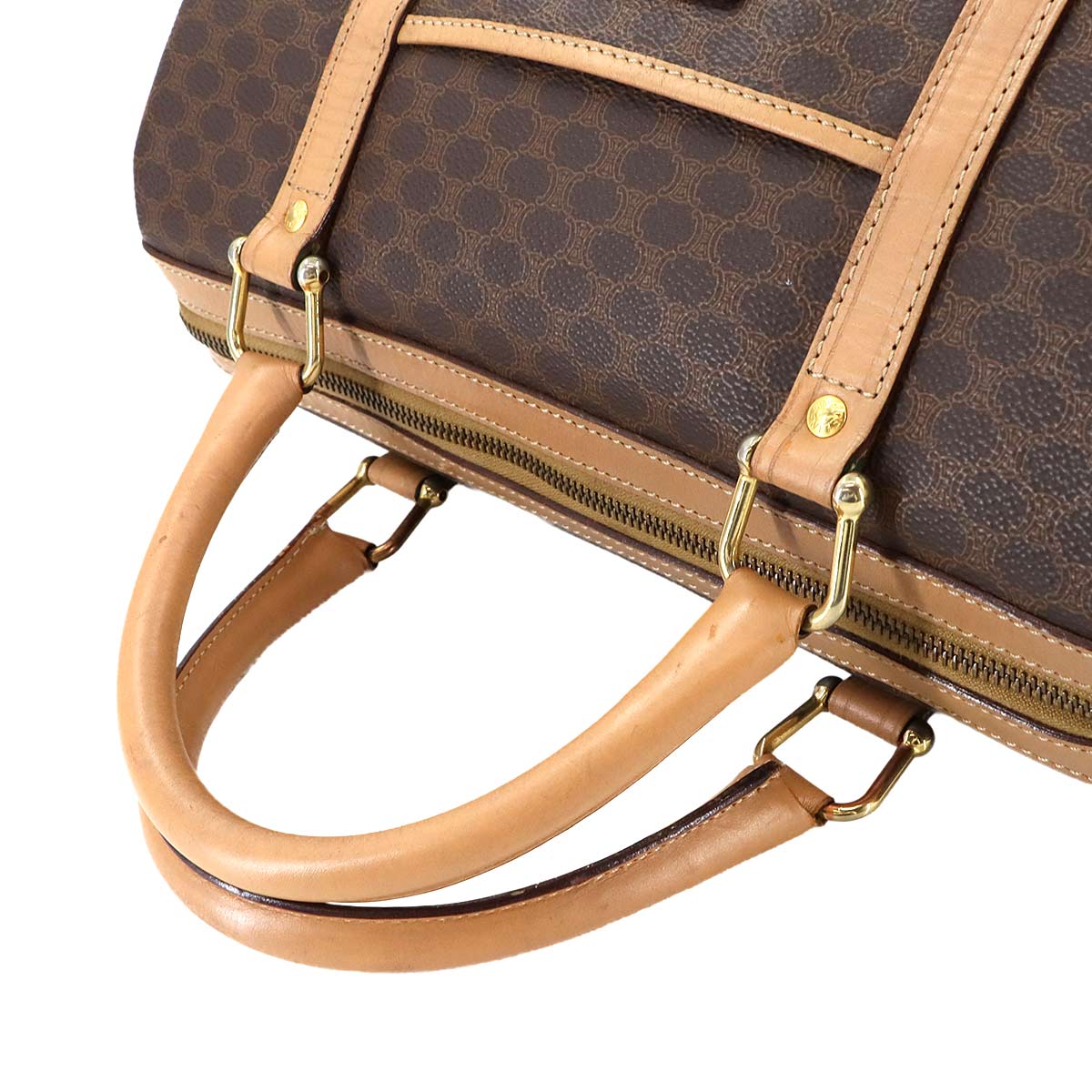 Macadam Boston Hand Bag PVC Leather Brown Purse