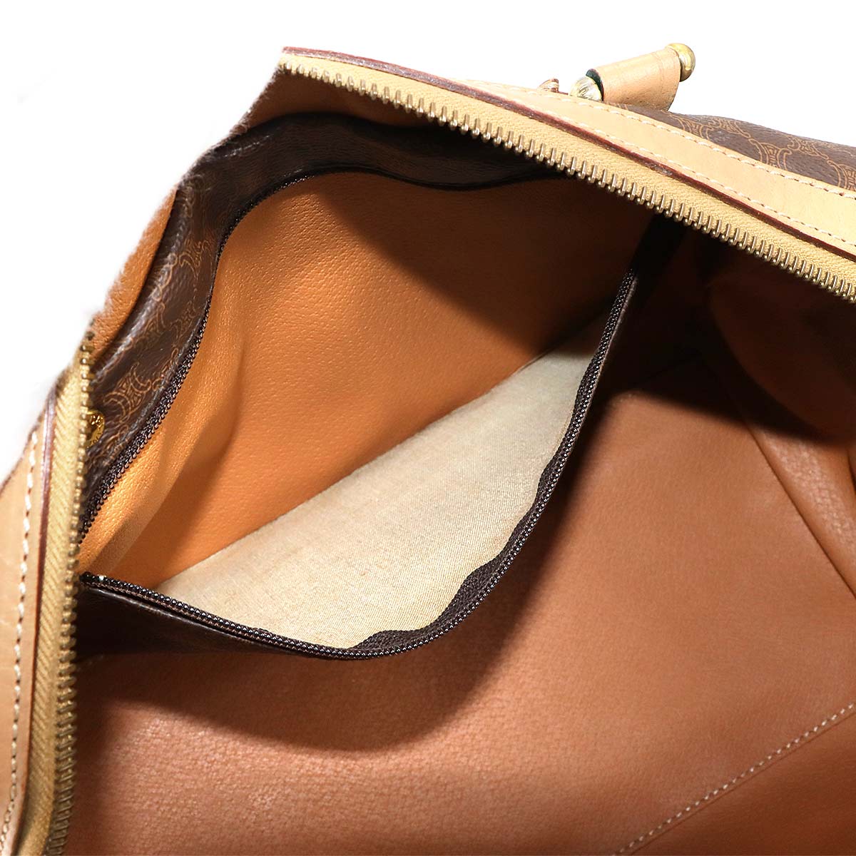 Macadam Boston Hand Bag PVC Leather Brown Purse