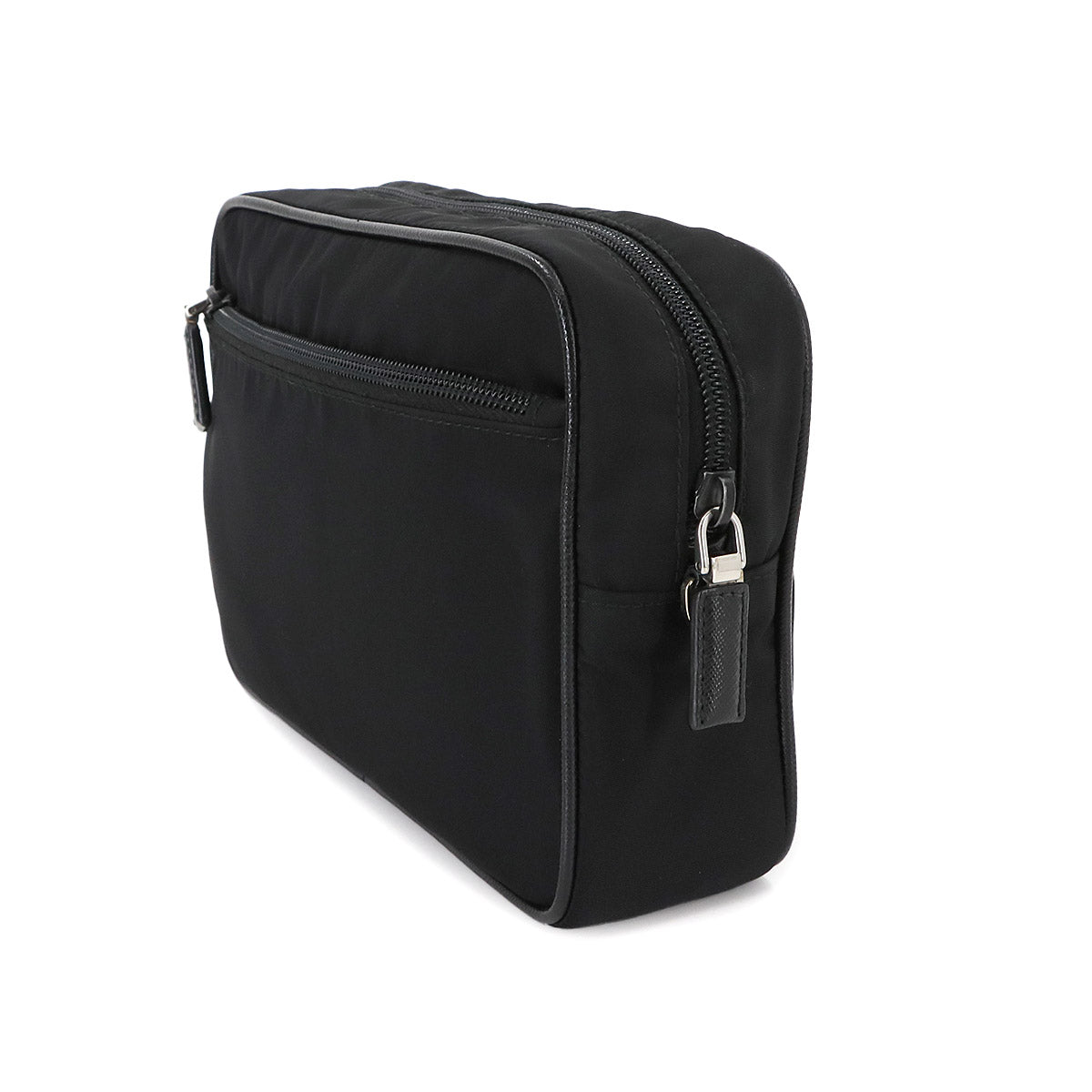 Pouch Nylon Saffiano Leather Black 2NE007 Purse
