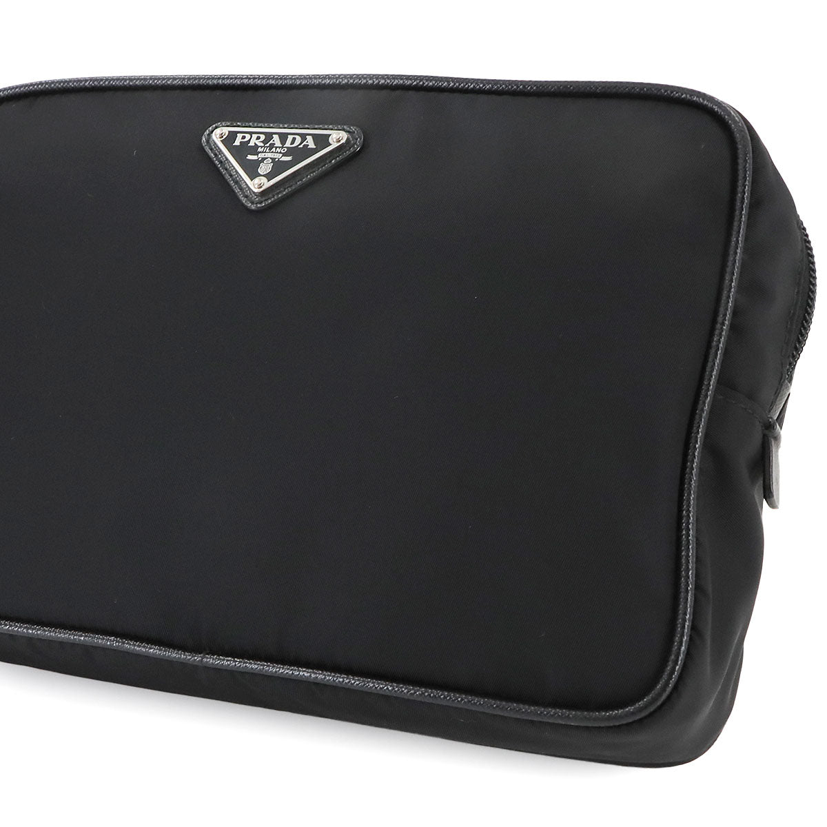 Pouch Nylon Saffiano Leather Black 2NE007 Purse