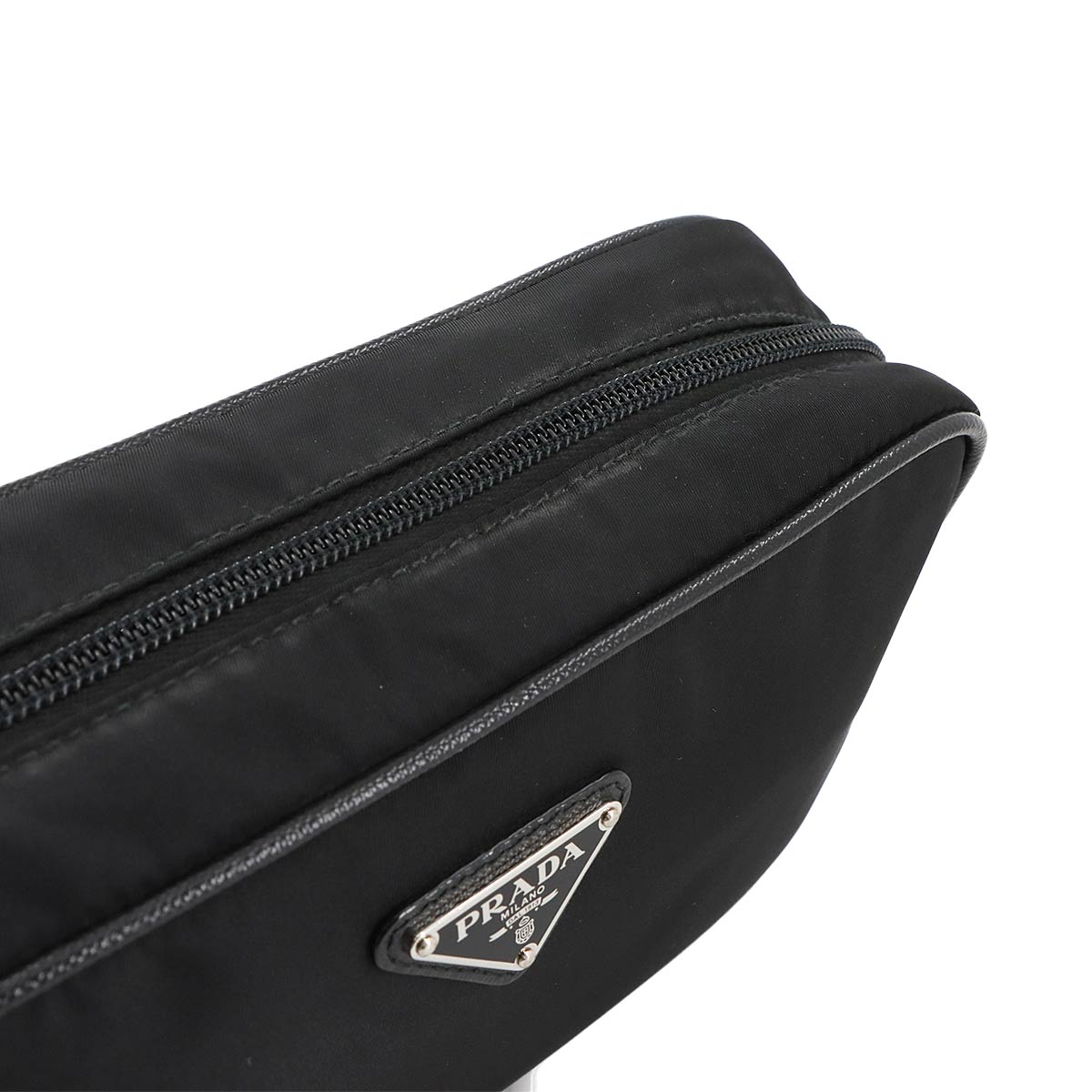 Pouch Nylon Saffiano Leather Black 2NE007 Purse