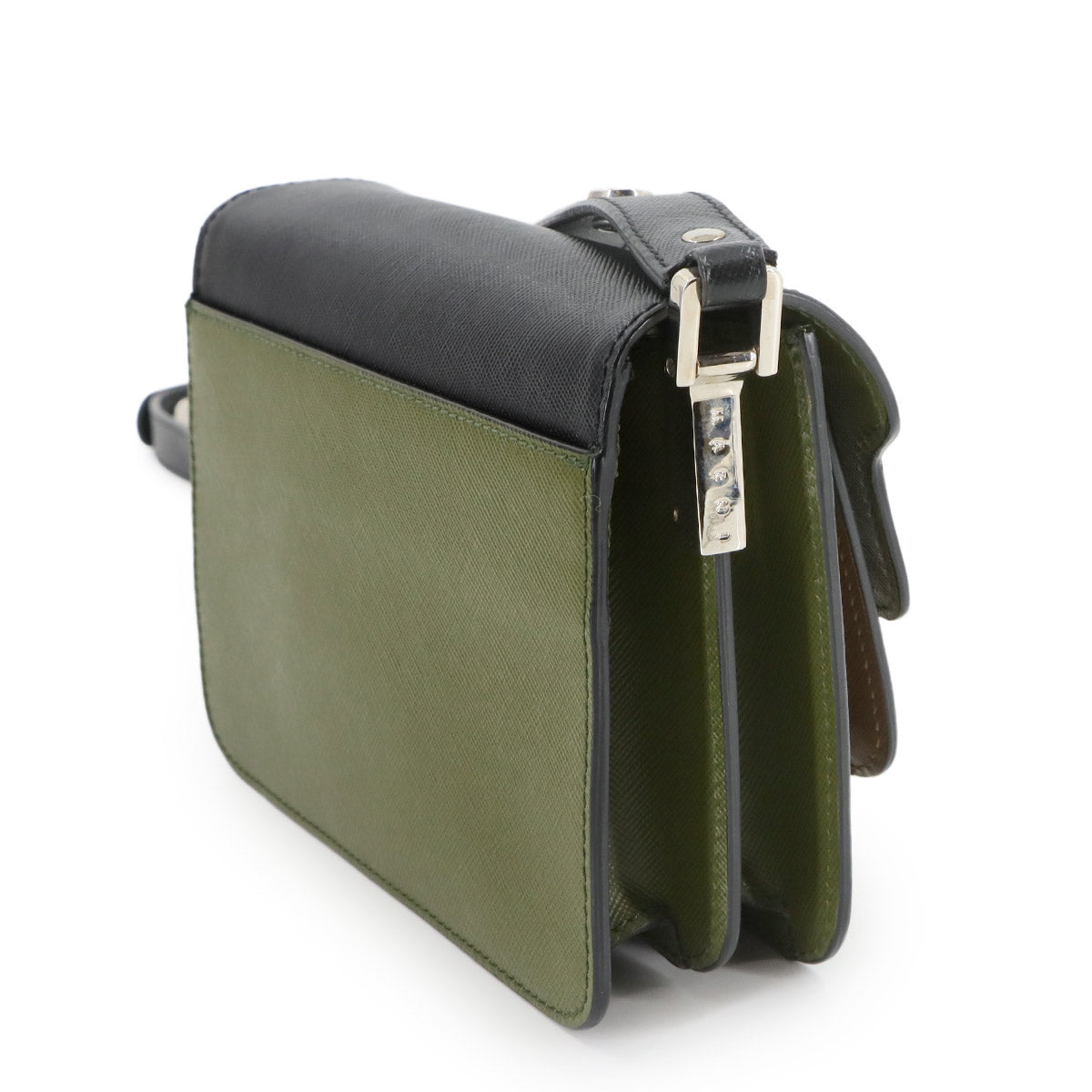 Trunk Mini Shoulder Bag Leather Black Brown Green Purse