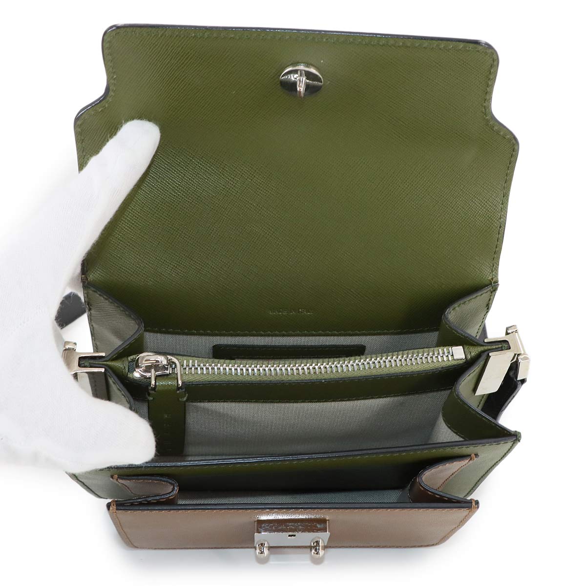 Trunk Mini Shoulder Bag Leather Black Brown Green Purse