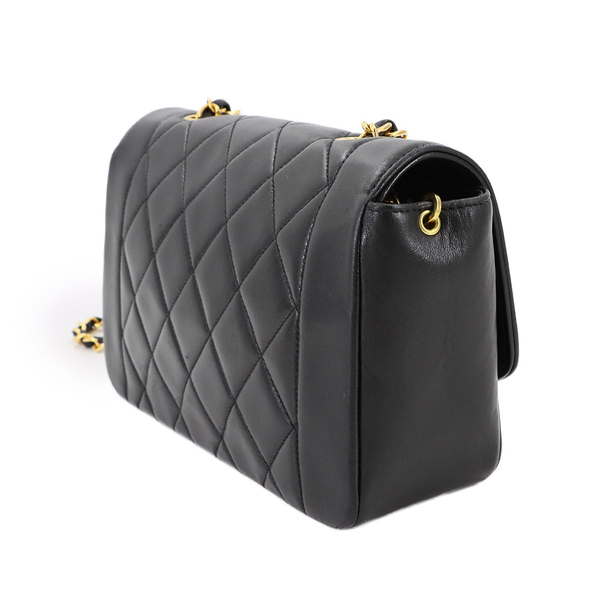 Diana Matelasse 22 Chain Shoulder Bag Leather A01164 Vintage 90287667