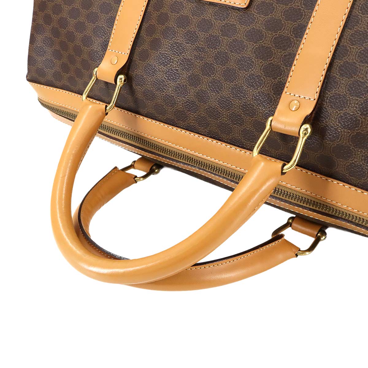 Macadam Boston Hand Bag PVC Leather Brown Purse