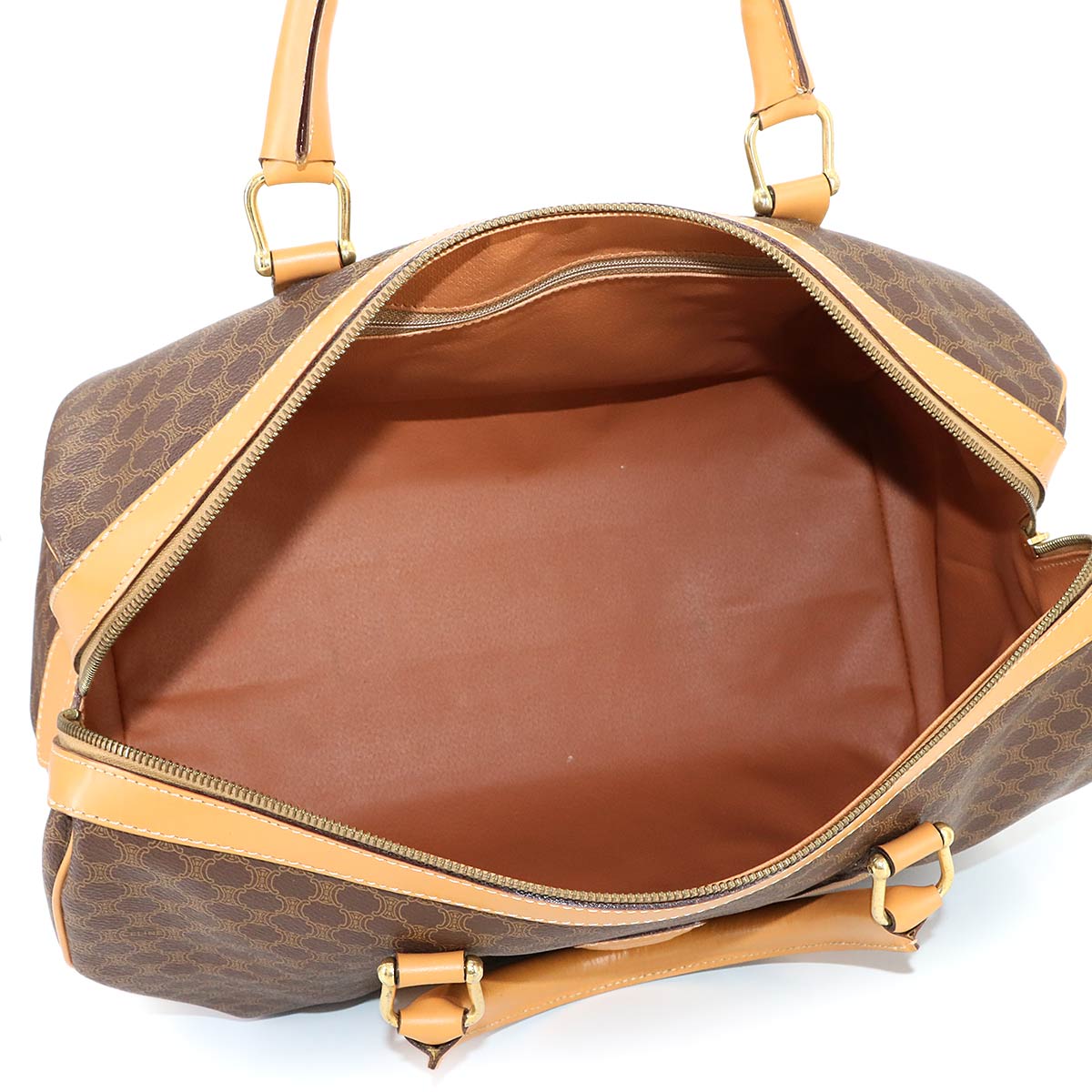 Macadam Boston Hand Bag PVC Leather Brown Purse