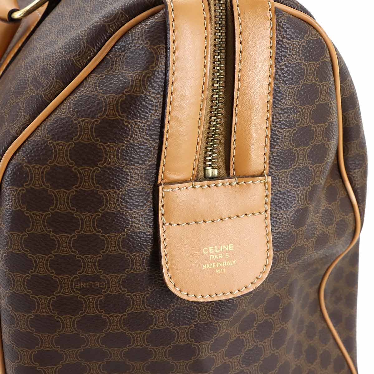 Macadam Boston Hand Bag PVC Leather Brown Purse