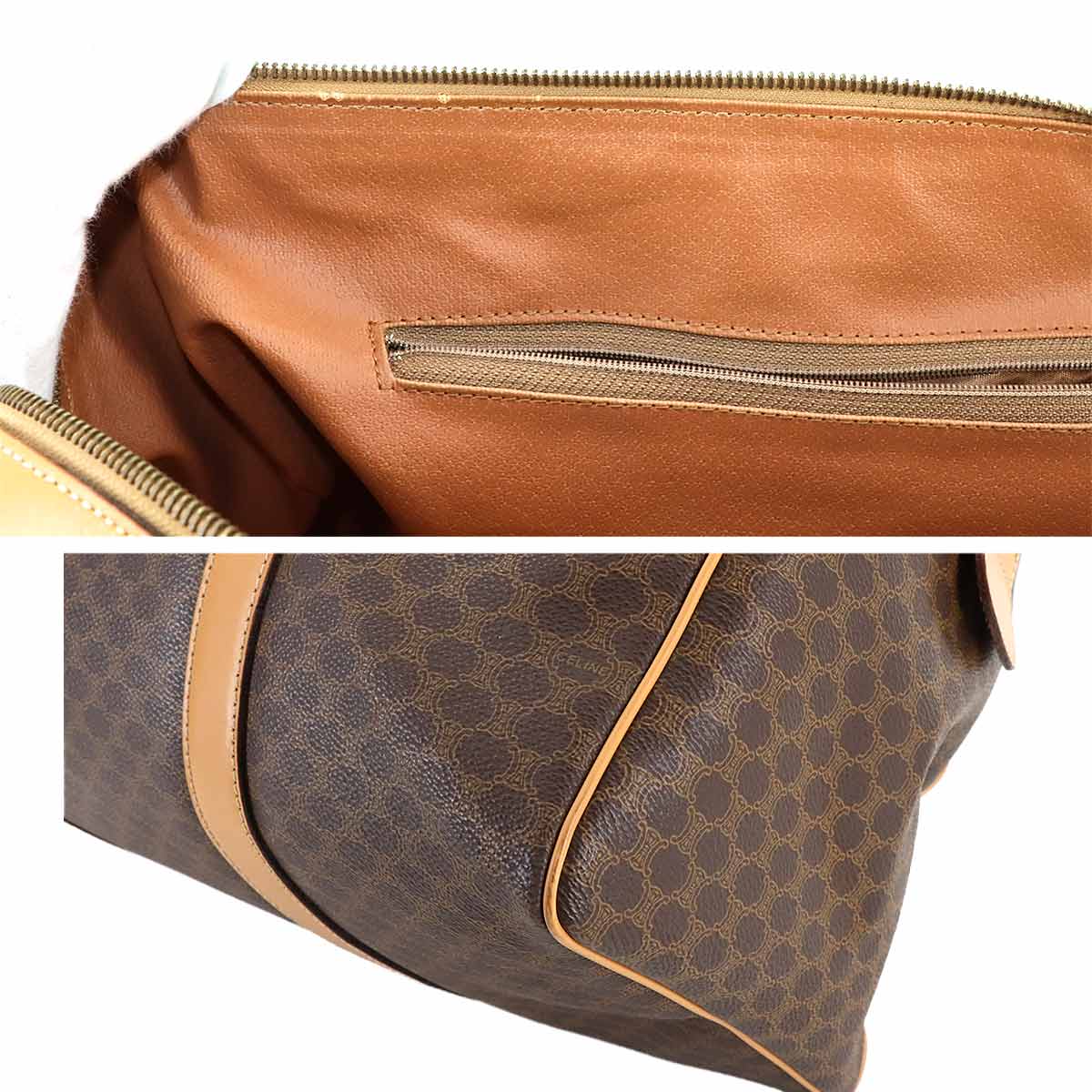 Macadam Boston Hand Bag PVC Leather Brown Purse