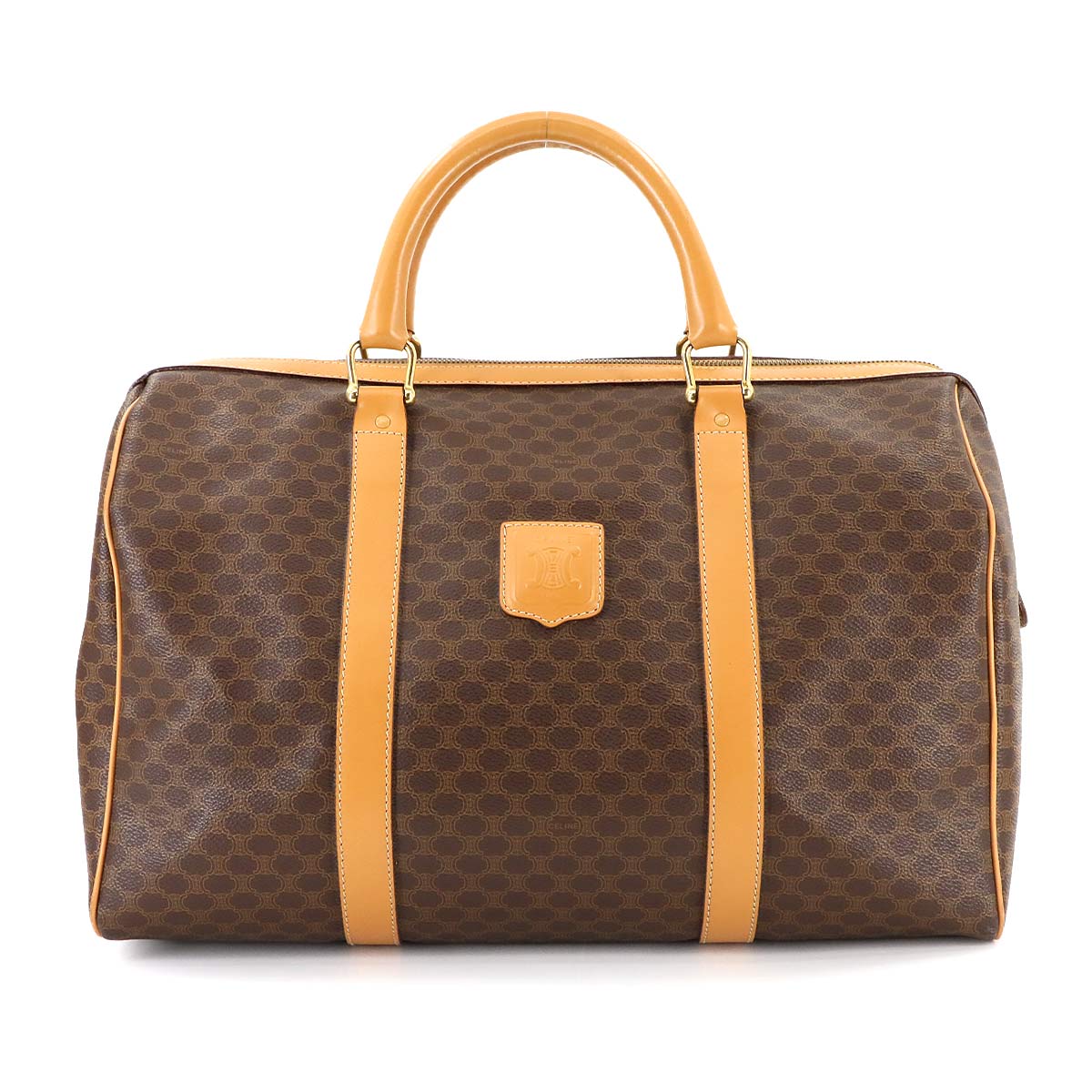 Macadam Boston Hand Bag PVC Leather Brown Purse