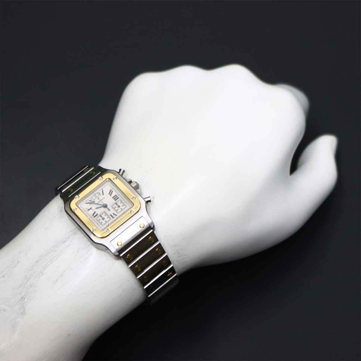 Santos Galbee LM W20042C4 750 YG Cream Dial Mens Watch