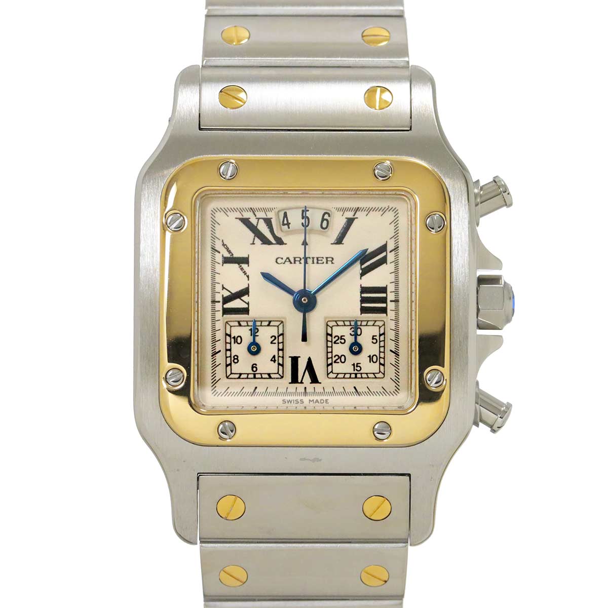 Santos Galbee LM W20042C4 750 YG Cream Dial Mens Watch