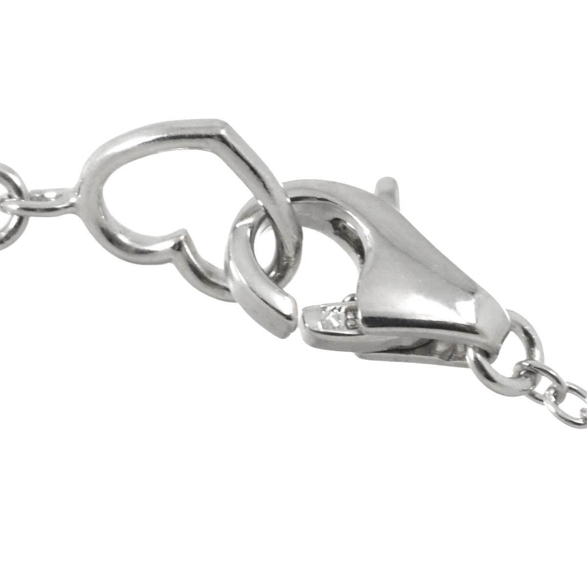 Heart Motif Diamond 0.15ct Necklace 18K White Gold 750