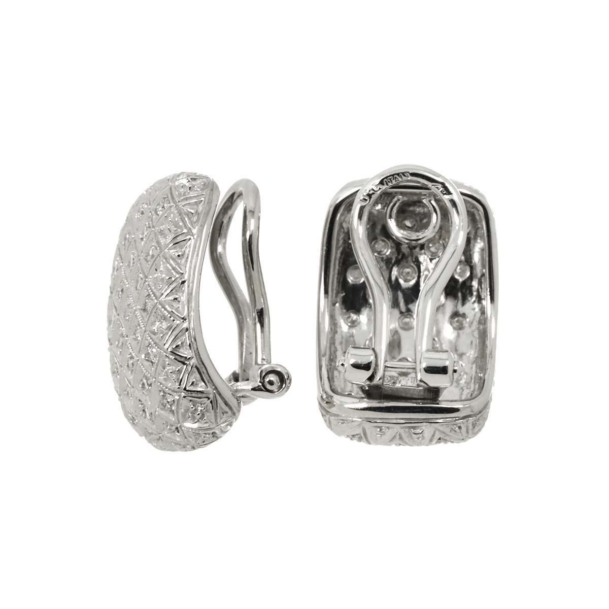 Diamond 0.35ct Earrings Clip-on 18K K18 WG 750