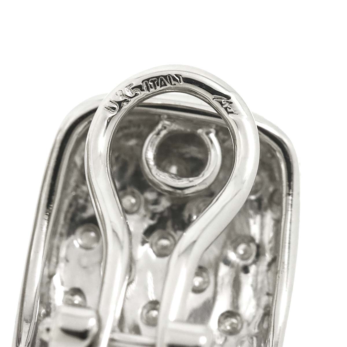 Diamond 0.35ct Earrings Clip-on 18K K18 WG 750