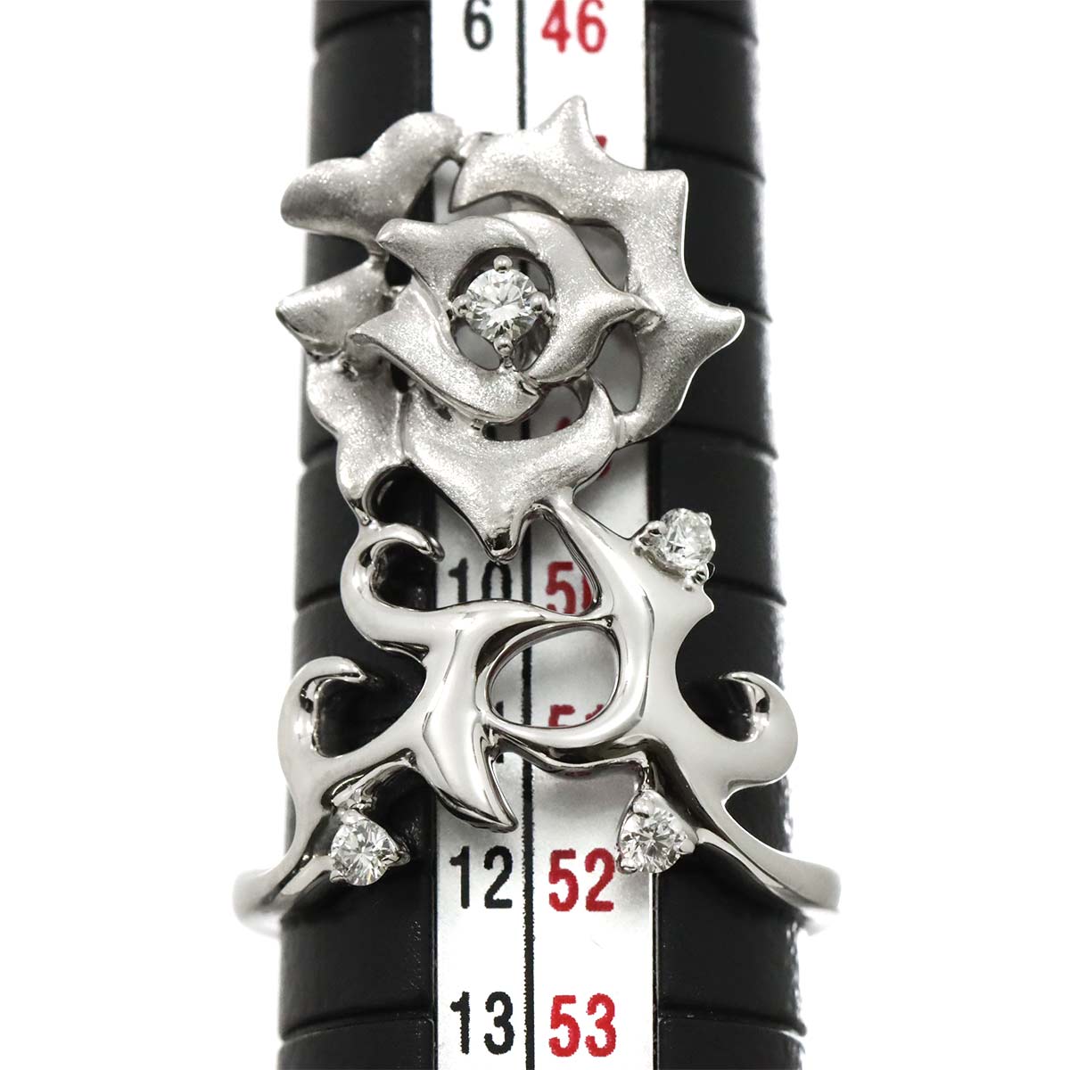 Diamond 0.15ct Ring 18K K18 WG White Gold size5.75-6(US)