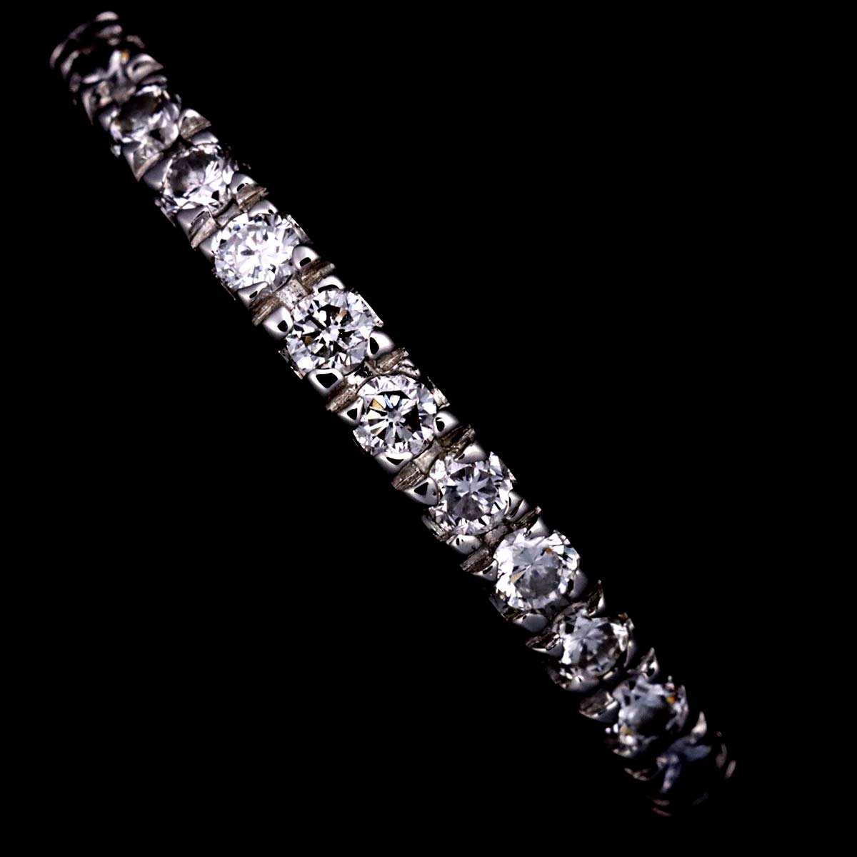Half Diamond Ring Pt Platinum Size4.5(US)