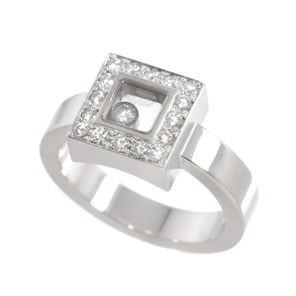 Happy Diamond Ring 18K WG 750 Size6.5-6.75(US)