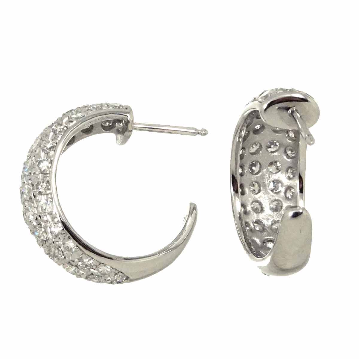 Diamond Earrings Pierced Pt Platinum